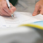 image of a person writing