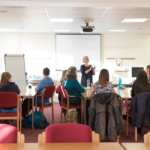 People learning in a workshop