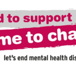 Logo slogan for time to change campaign supporting mental health